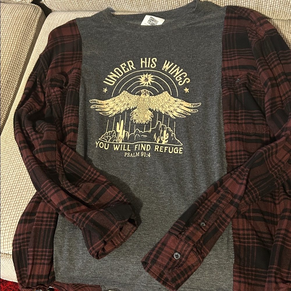 Upcycled Flannel Tshirt